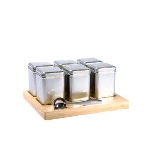 theeplank met zes blikjes en maatschepje